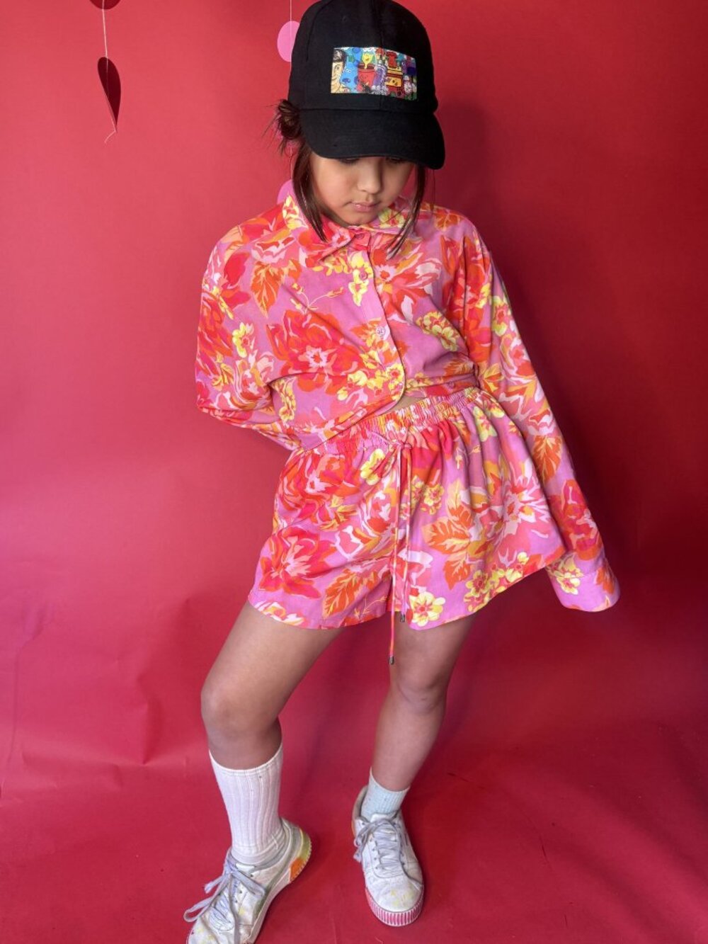 Seven Wonders Floral Shirt & Shorts Set • Pink Retro Matching Set